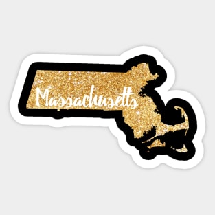 Gold Massachusetts Sticker